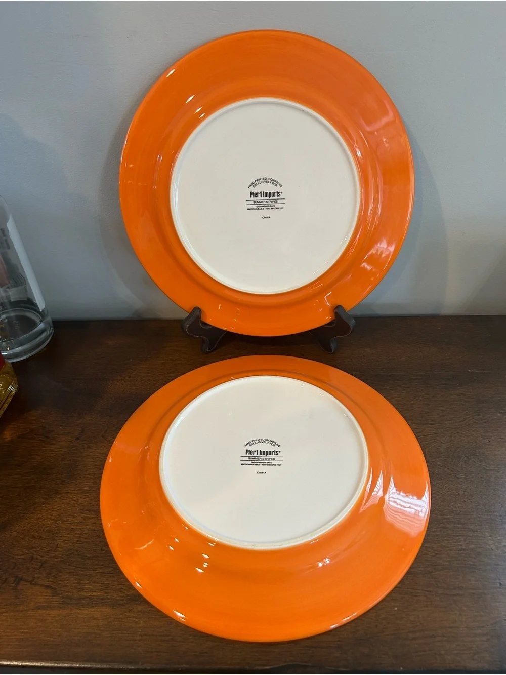 Pier 1 Summer Stripes Multicolor Bands Dinner Plate 10-7/8